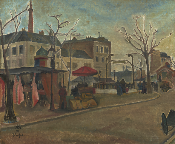 FUJITA Tsuguharu, Paris Street Scene, 1918, Artizon Museum, Ishibashi Foundation © Fondation Foujita / ADAGP, Paris & JASPAR, Tokyo, 2026 C5471