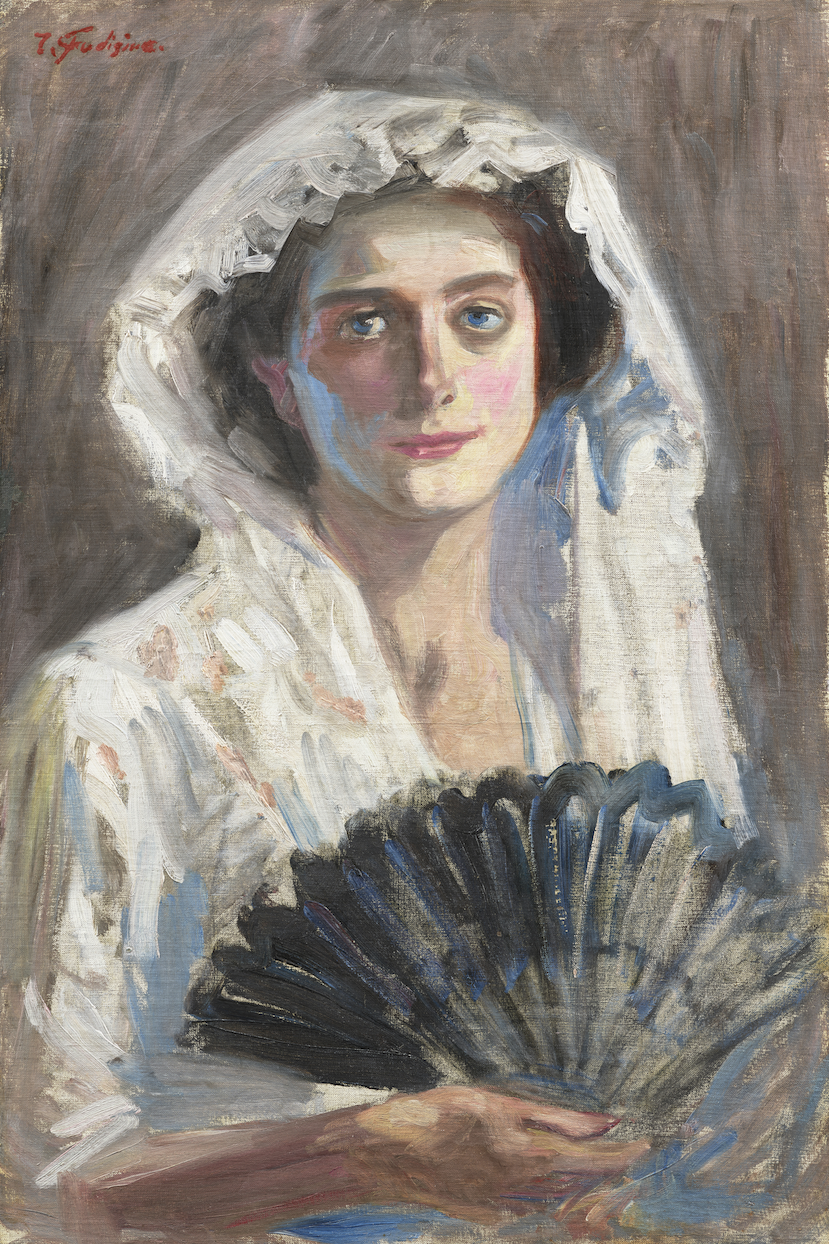 FUJISHIMA Takeji, Black Fan, 1908-09, Artizon Museum, Ishibashi Foundation