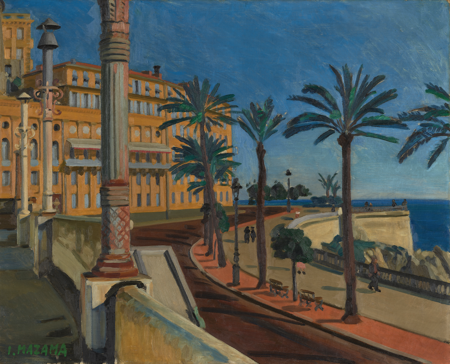 【New Acquisition】HAZAMA Inosuke, Seafront Road in Nice, 1935, Artizon Museum, Ishibashi Foundation