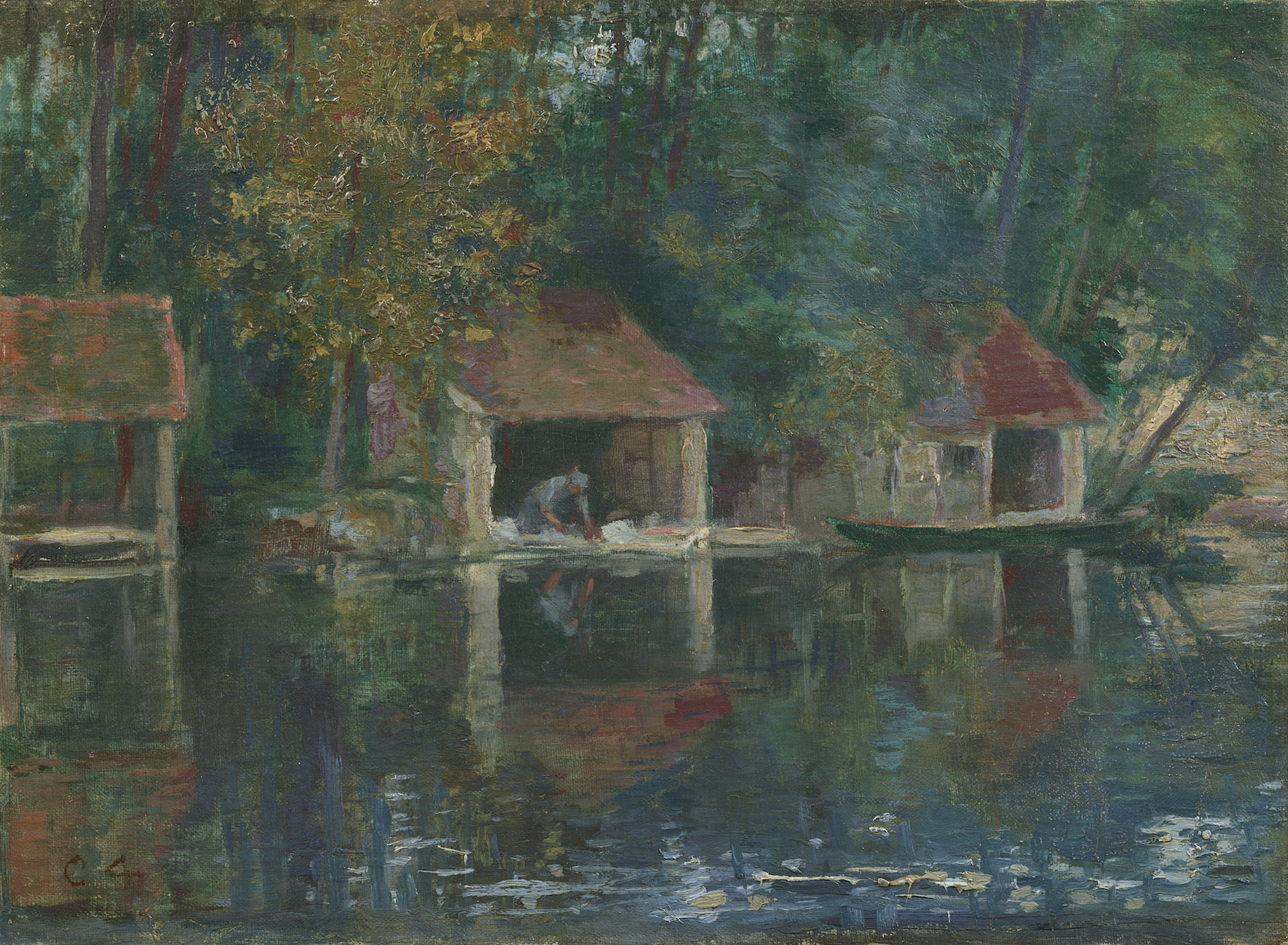 ASAI Chu, Washing Place in Grez-sur-Loing, 1901, Artizon Museum, Ishibashi Foundation