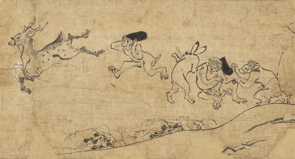 Detached Segment of Caricatures of Animals, <br />
Heian period, 12th century, Artizon Museum, Ishibashi Foundation On view: 3/27–4/23